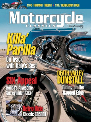 MOTORCYCLE CLASSICS COVER BANNER, JANUARY/FEBRUARY 2006