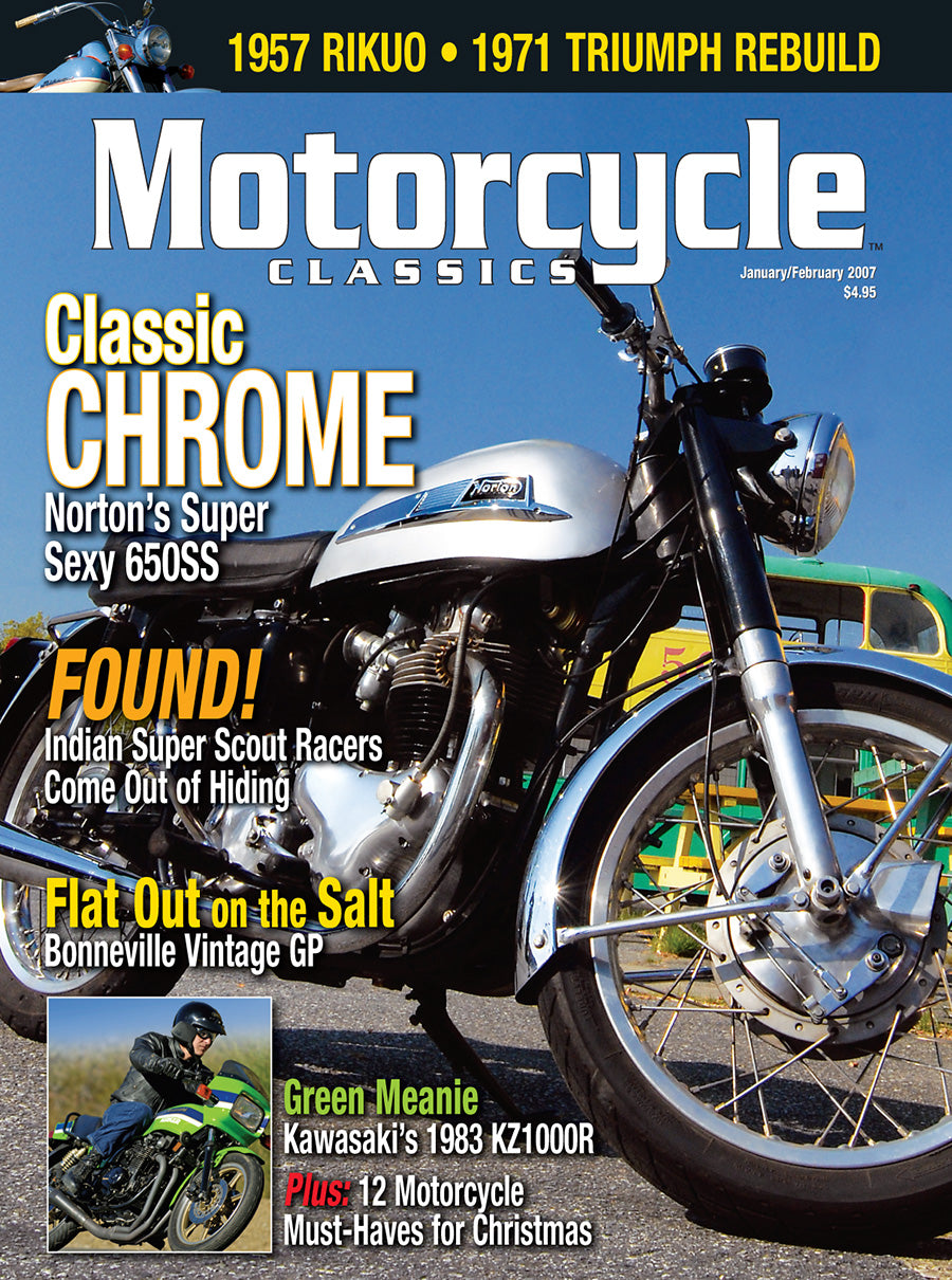 MOTORCYCLE CLASSICS COVER BANNER, JANUARY/FEBRUARY 2007