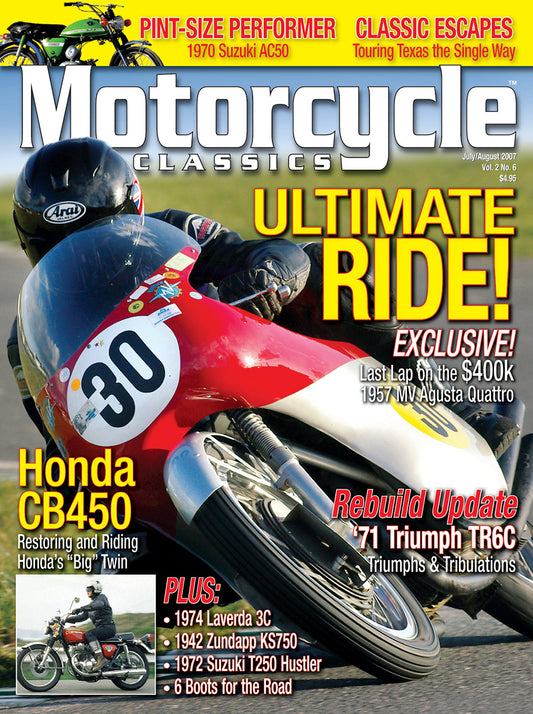 Motorcycle Classics Cover Banner, July/August 2007