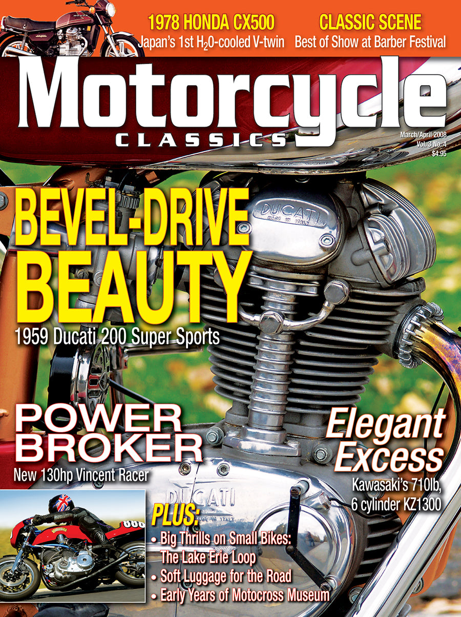 MOTORCYCLE CLASSICS COVER BANNER, MARCH/APRIL 2008