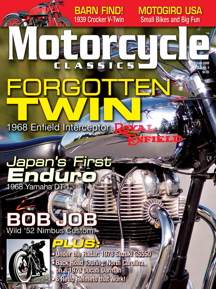MOTORCYCLE CLASSICS COVER BANNER, MAY/JUNE 2008