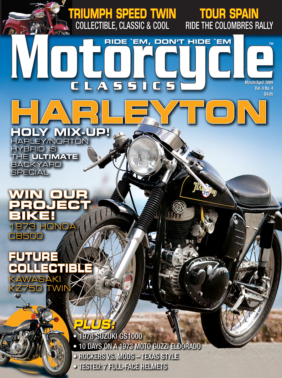 MOTORCYCLE CLASSICS COVER BANNER, MARCH/APRIL 2009