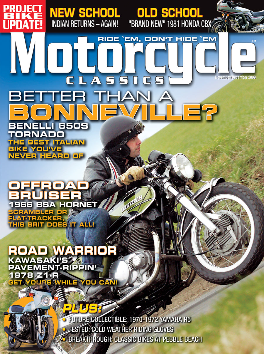 MOTORCYCLE CLASSICS COVER BANNER, NOVEMBER/DECEMBER 2009