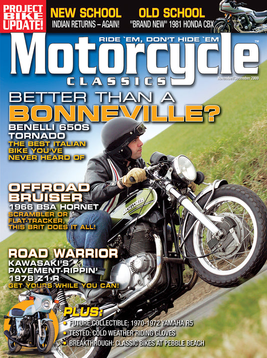 Motorcycle Classics Cover Banner, November/December 2009