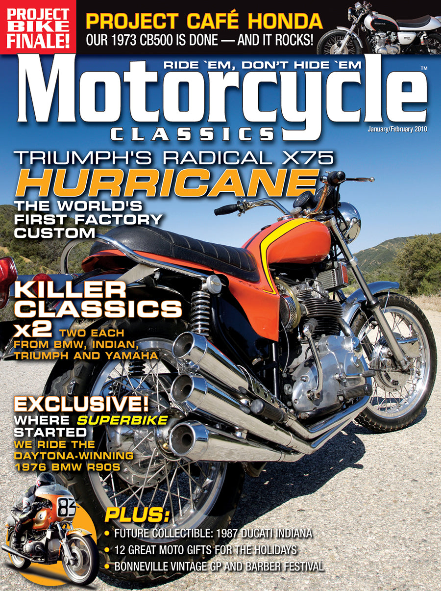 MOTORCYCLE CLASSICS COVER BANNER, JANUARY/FEBRUARY 2010