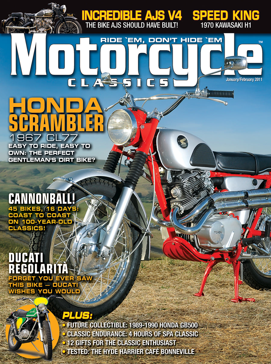 MOTORCYCLE CLASSICS COVER BANNER, JANUARY/FEBRUARY 2011