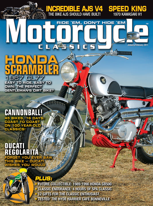 Motorcycle Classics Cover Banner, January/February 2011