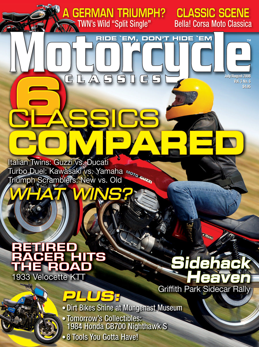 MOTORCYCLE CLASSICS COVER BANNER, JULY/AUGUST 2008