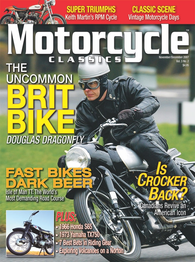 MOTORCYCLE CLASSICS COVER BANNER, NOVEMBER/DECEMBER 2007