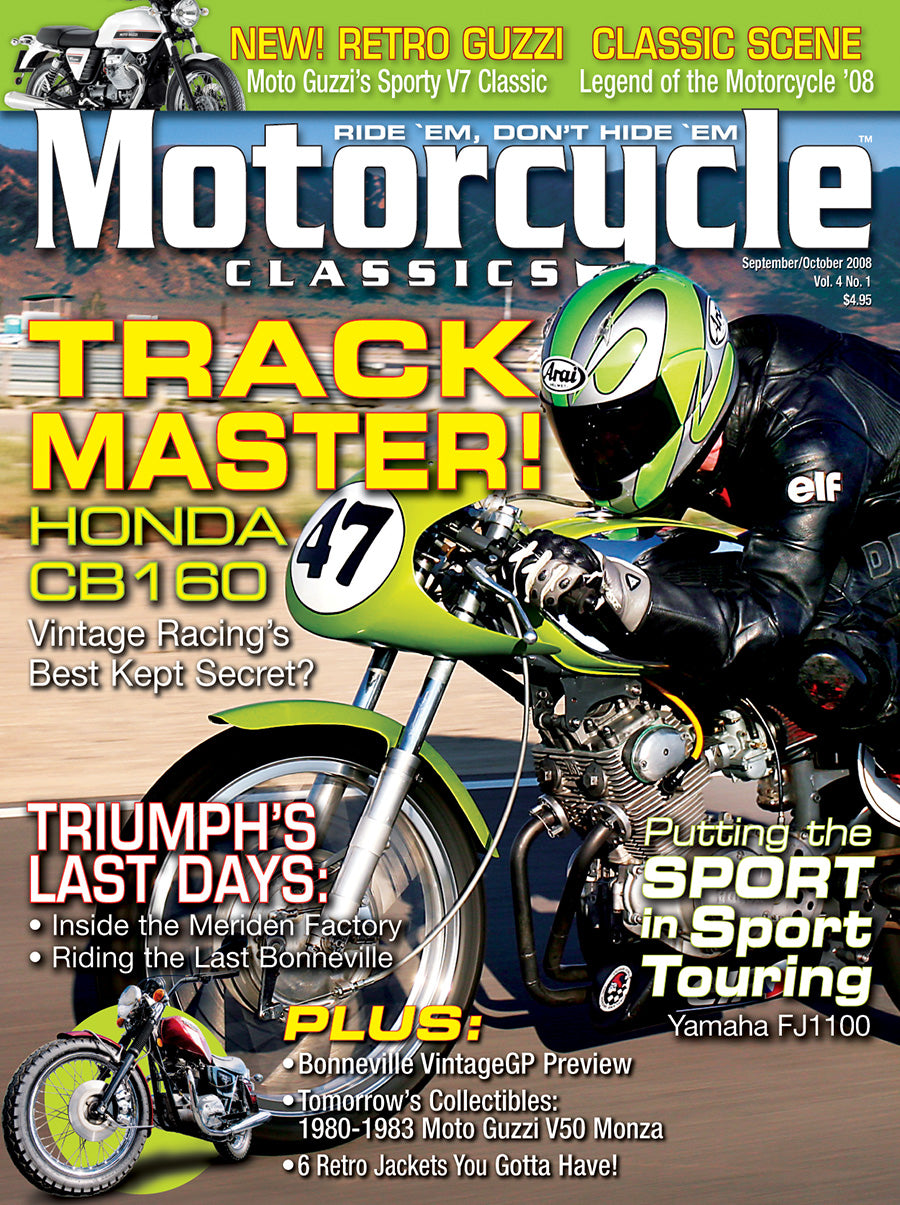 MOTORCYCLE CLASSICS COVER BANNER, SEPTEMBER/OCTOBER 2008