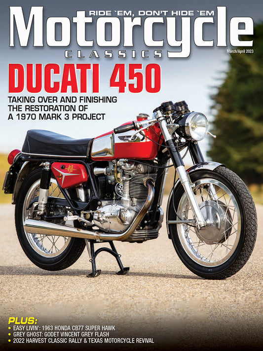 Motorcycle Classics Cover Banner, March/April 2023