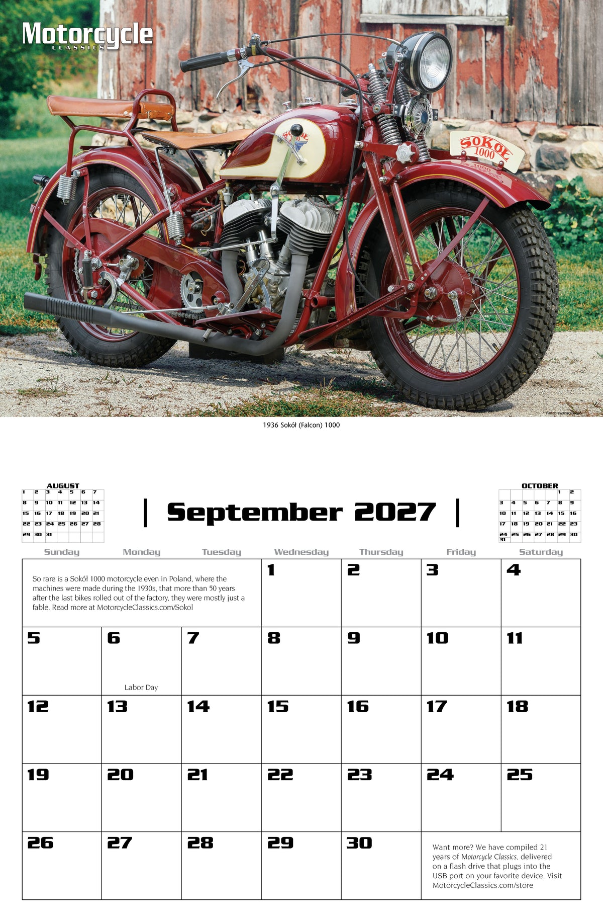2027 Motorcycle Classics Calendar