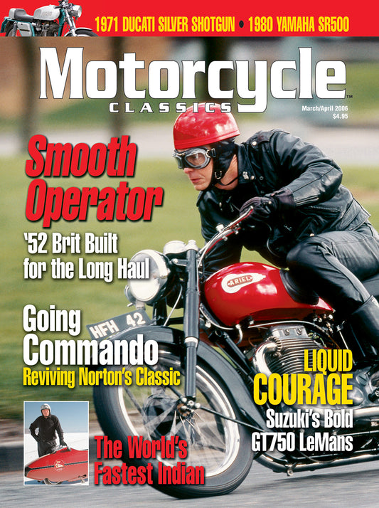 Motorcycle Classics Cover Banner, March/April 2006