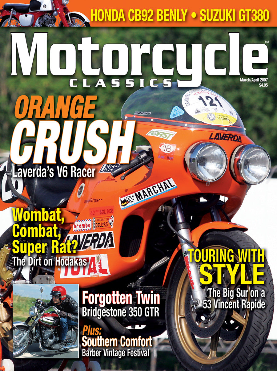 MOTORCYCLE CLASSICS COVER BANNER, MARCH/APRIL 2007