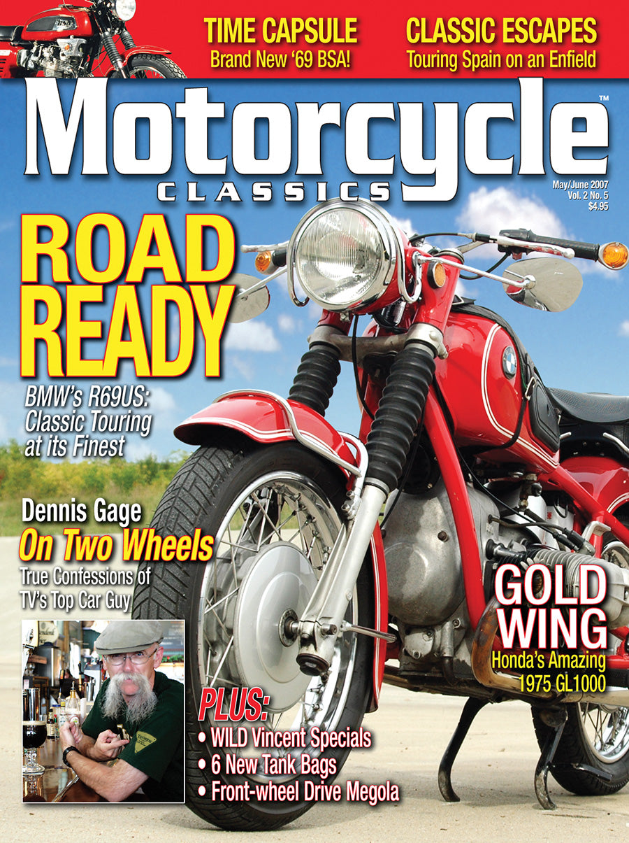 MOTORCYCLE CLASSICS COVER BANNER, MAY/JUNE 2007