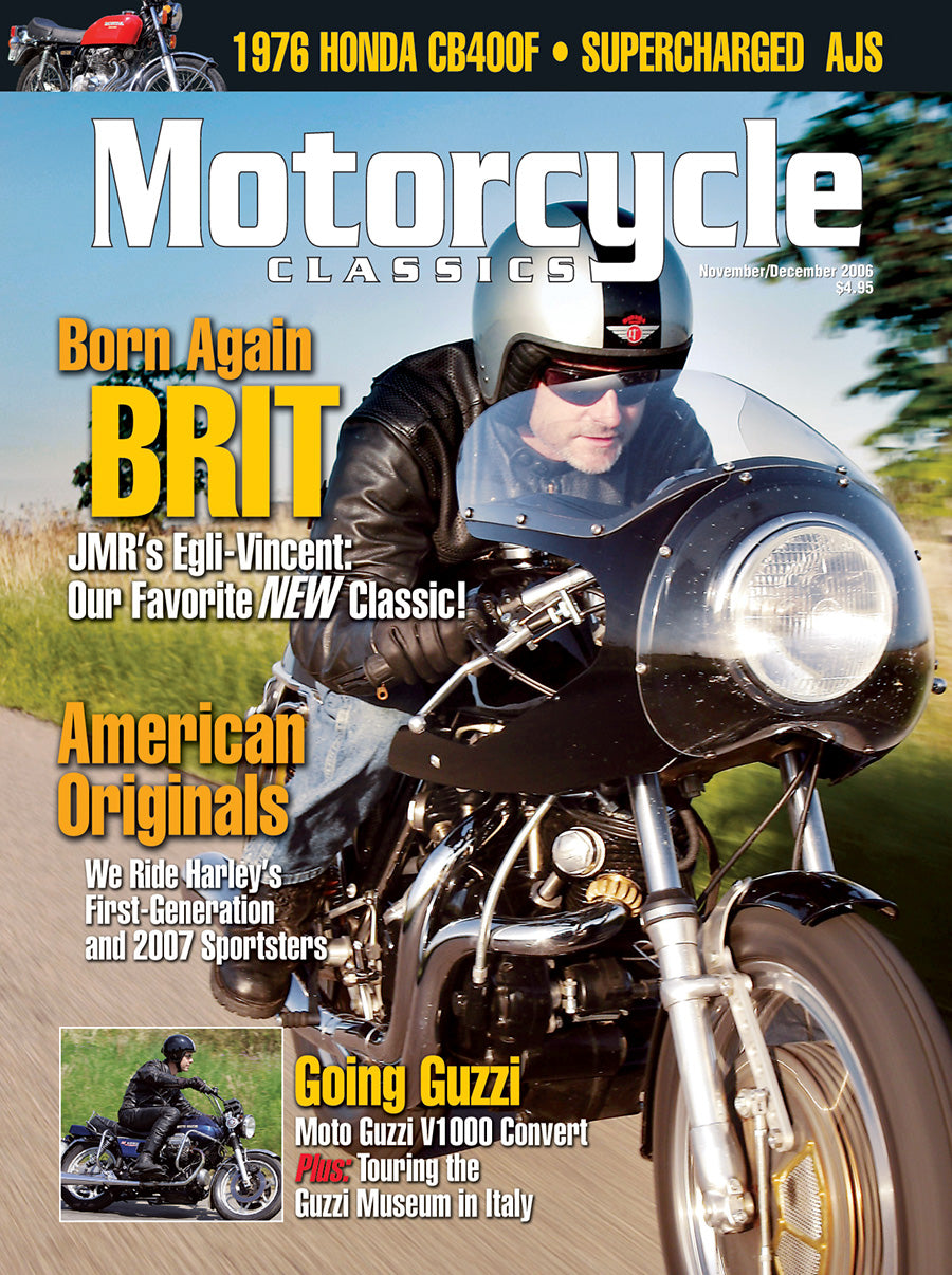 MOTORCYCLE CLASSICS COVER BANNER, NOVEMBER/DECEMBER 2006