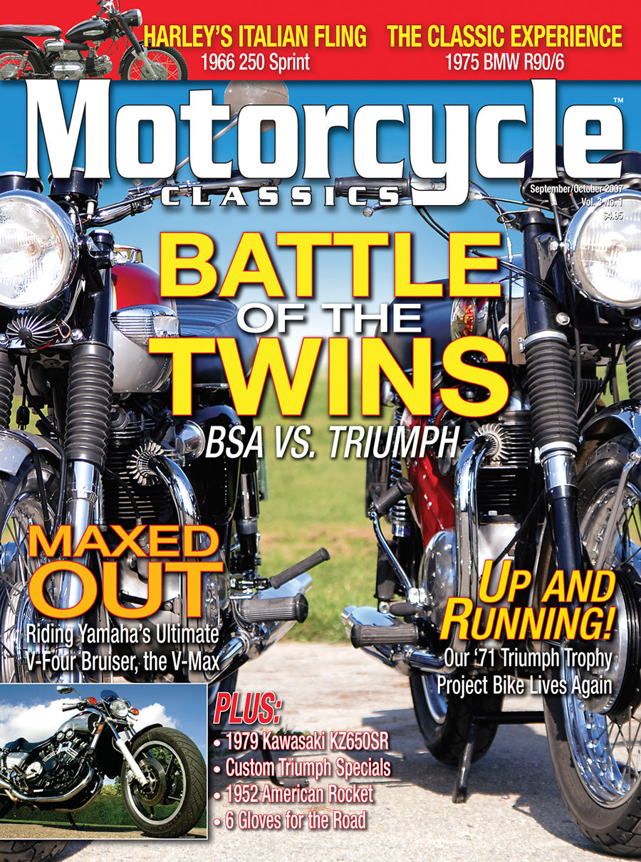 MOTORCYCLE CLASSICS COVER BANNER, SEPTEMBER/OCTOBER 2007