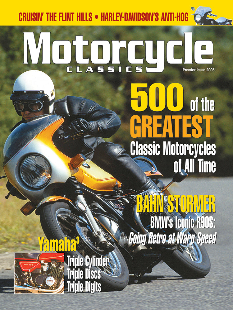 MOTORCYCLE CLASSICS MAGAZINE COVER BANNER, SEPTEMBER/OCTOBER 2005