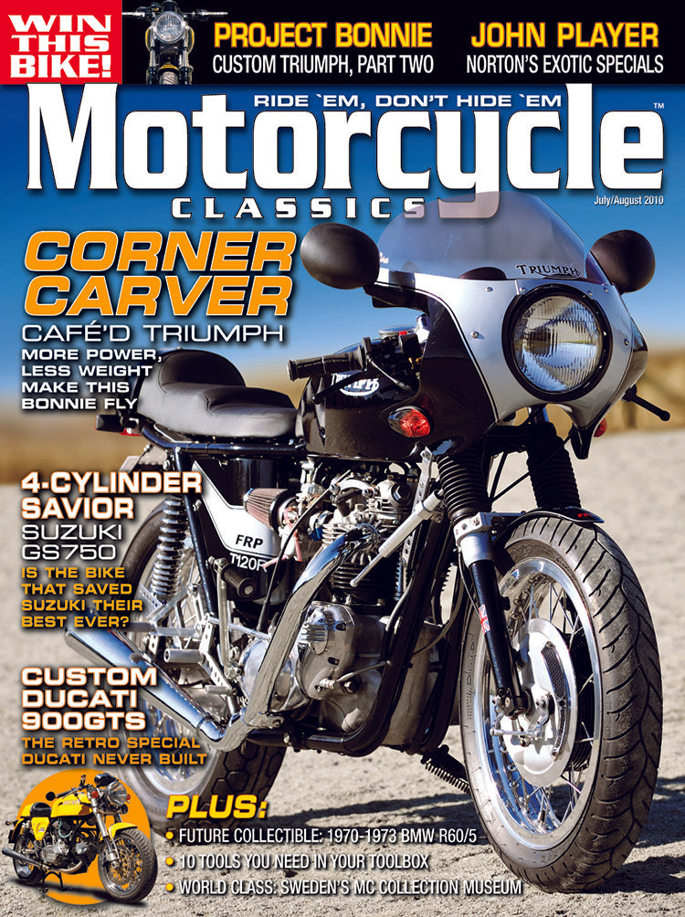 Motorcycle Classics Cover Banner, July/August 2010