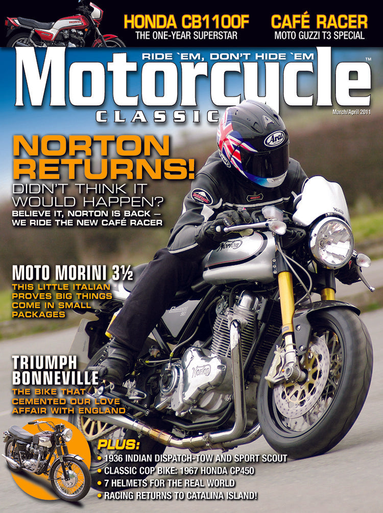 MOTORCYCLE CLASSICS COVER BANNER, MARCH/APRIL 2011