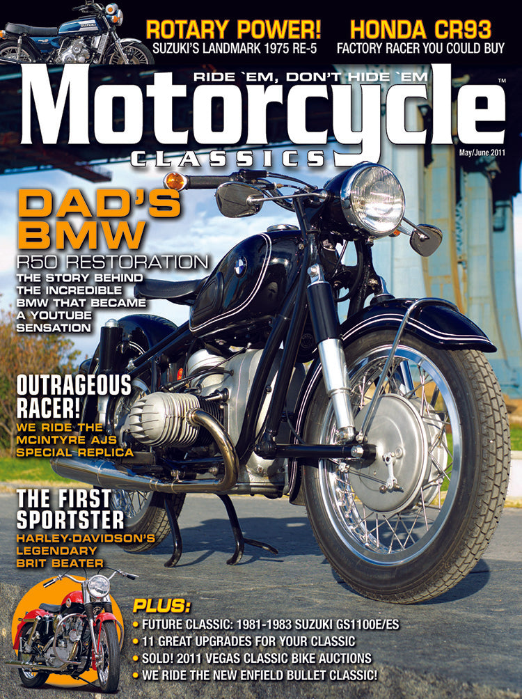 MOTORCYCLE CLASSICS COVER BANNER, MAY/JUNE 2011