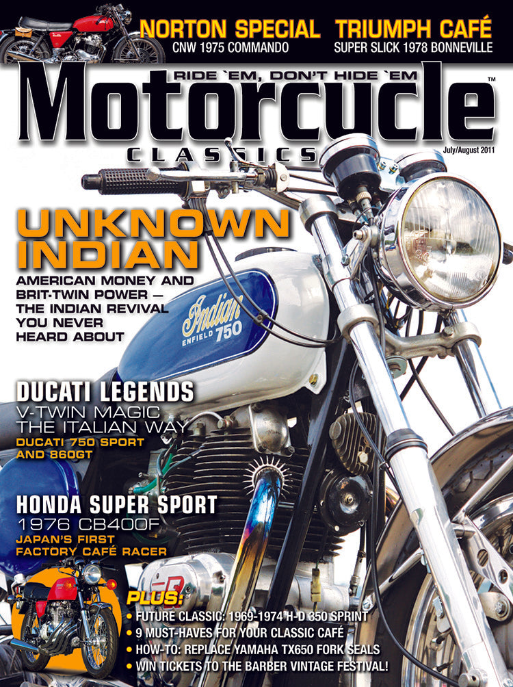 MOTORCYCLE CLASSICS COVER BANNER, JULY/AUGUST 2011