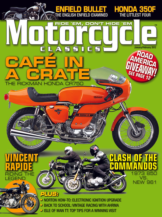 Motorcycle Classics Cover Banner, January/February 2012