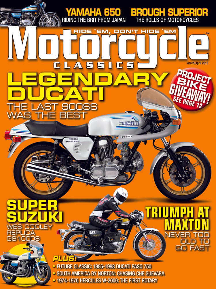 MOTORCYCLE CLASSICS COVER BANNER, MARCH/APRIL 2012