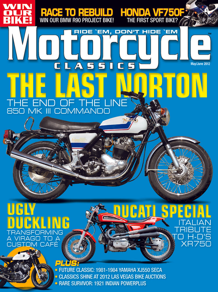 MOTORCYCLE CLASSICS COVER BANNER, MAY/JUNE 2012