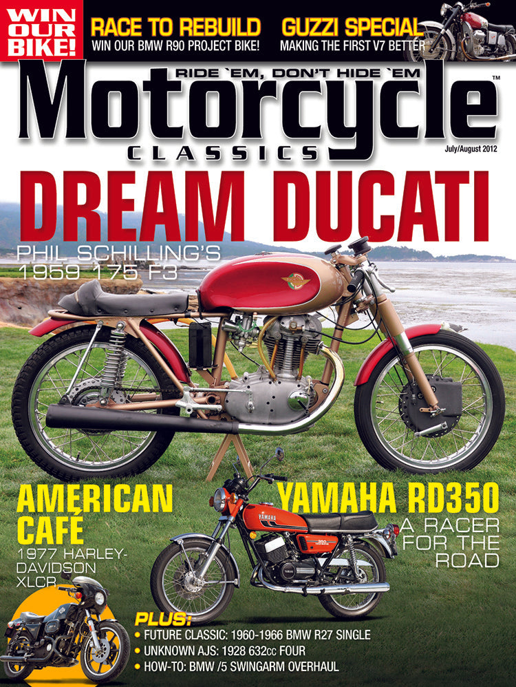 MOTORCYCLE CLASSICS COVER BANNER, JULY/AUGUST 2012
