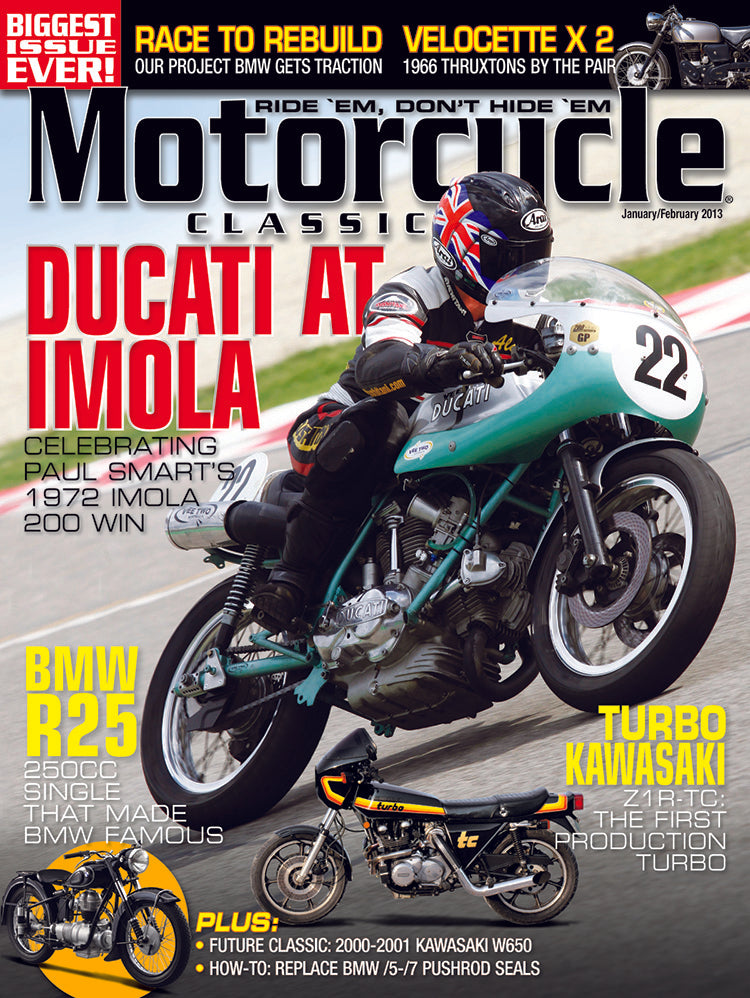 MOTORCYCLE CLASSICS COVER BANNER, JANUARY/FEBRUARY 2013