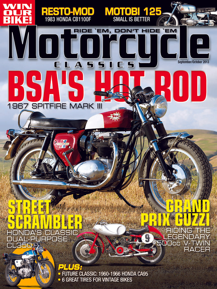 MOTORCYCLE CLASSICS COVER BANNER, SEPTEMBER/OCTOBER 2013
