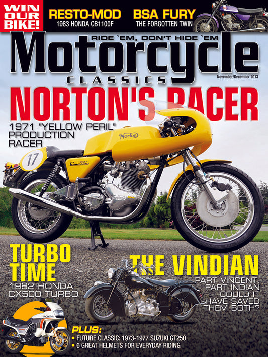 MOTORCYCLE CLASSICS MAGAZINE, NOVEMBER/DECEMBER 2013