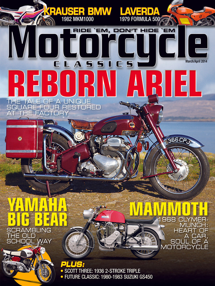 MOTORCYCLE CLASSICS COVER BANNER, MARCH/APRIL 2014