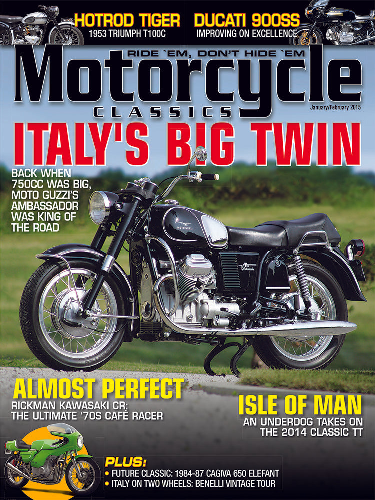 MOTORCYCLE CLASSICS COVER BANNER, JANUARY/FEBRUARY 2015