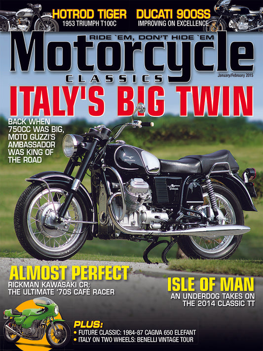 Motorcycle Classics Cover Banner, January/February 2015