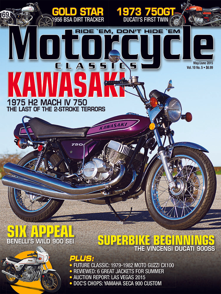 MOTORCYCLE CLASSICS COVER BANNER, MAY/JUNE 2015