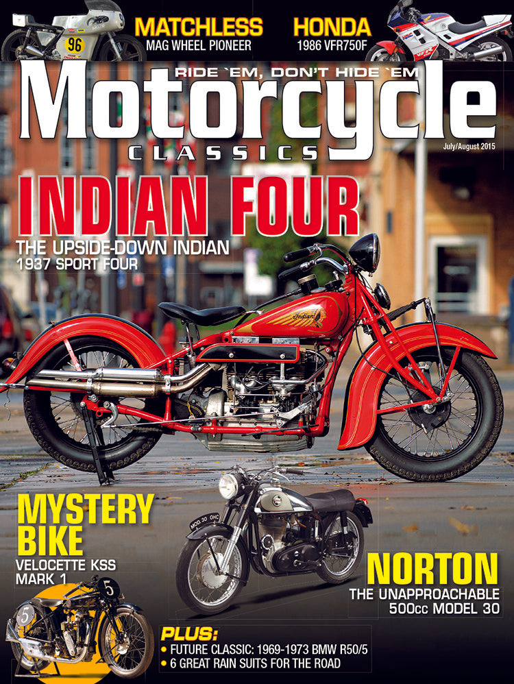 MOTORCYCLE CLASSICS COVER BANNER, JULY/AUGUST 2015