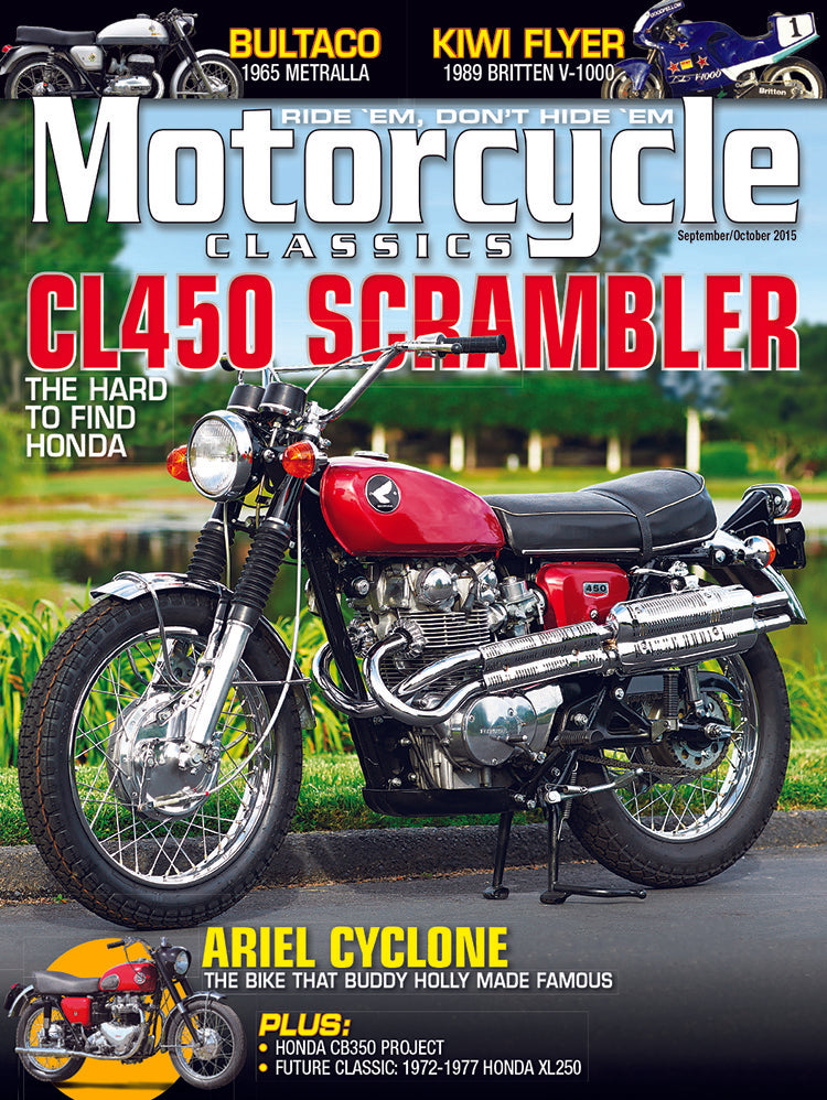 MOTORCYCLE CLASSICS COVER BANNER, SEPTEMBER/OCTOBER 2015