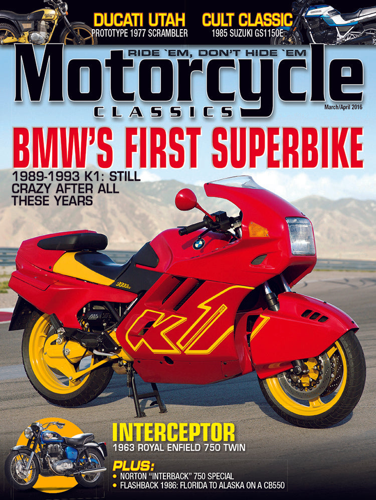 MOTORCYCLE CLASSICS COVER BANNER, MARCH/APRIL 2016