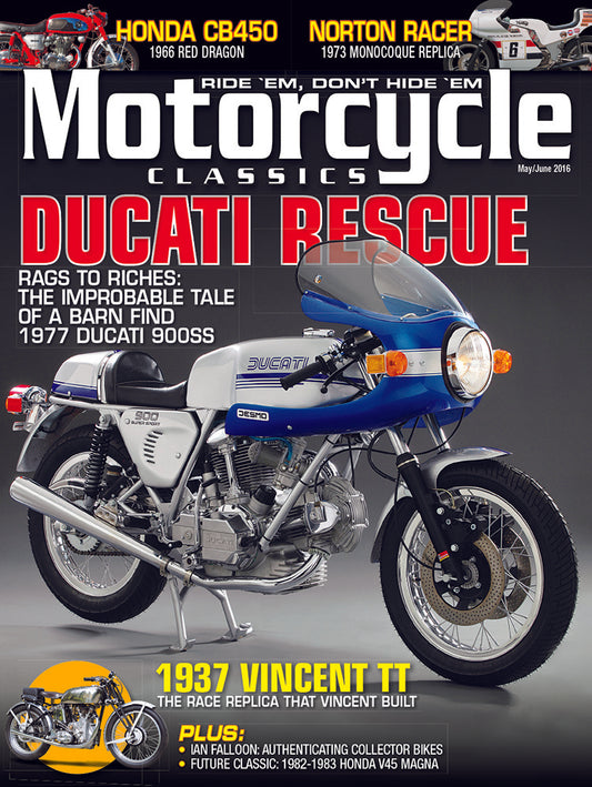 Motorcycle Classics Cover Banner, May/June 2016