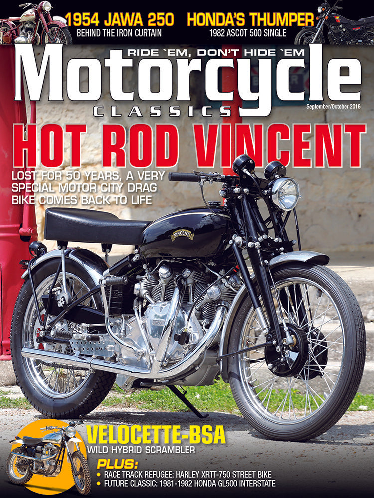 MOTORCYCLE CLASSICS COVER BANNER, SEPTEMBER/OCTOBER 2016