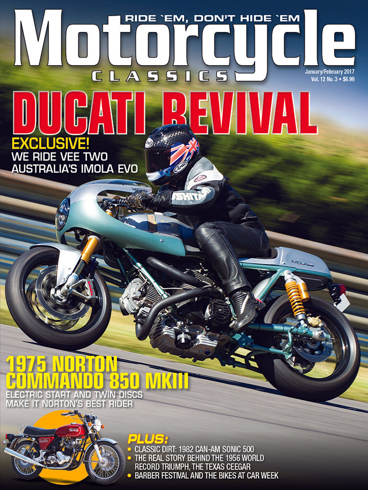 MOTORCYCLE CLASSICS COVER BANNER, JANUARY/FEBRUARY 2017