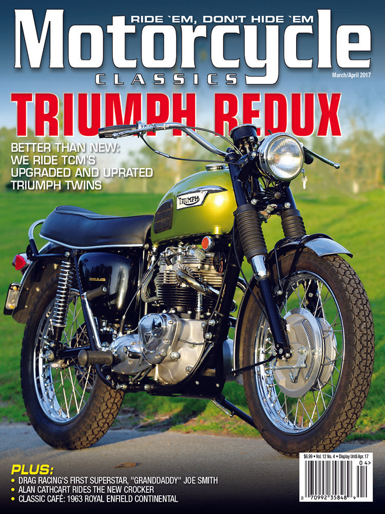MOTORCYCLE CLASSICS COVER BANNER, MARCH/APRIL 2017