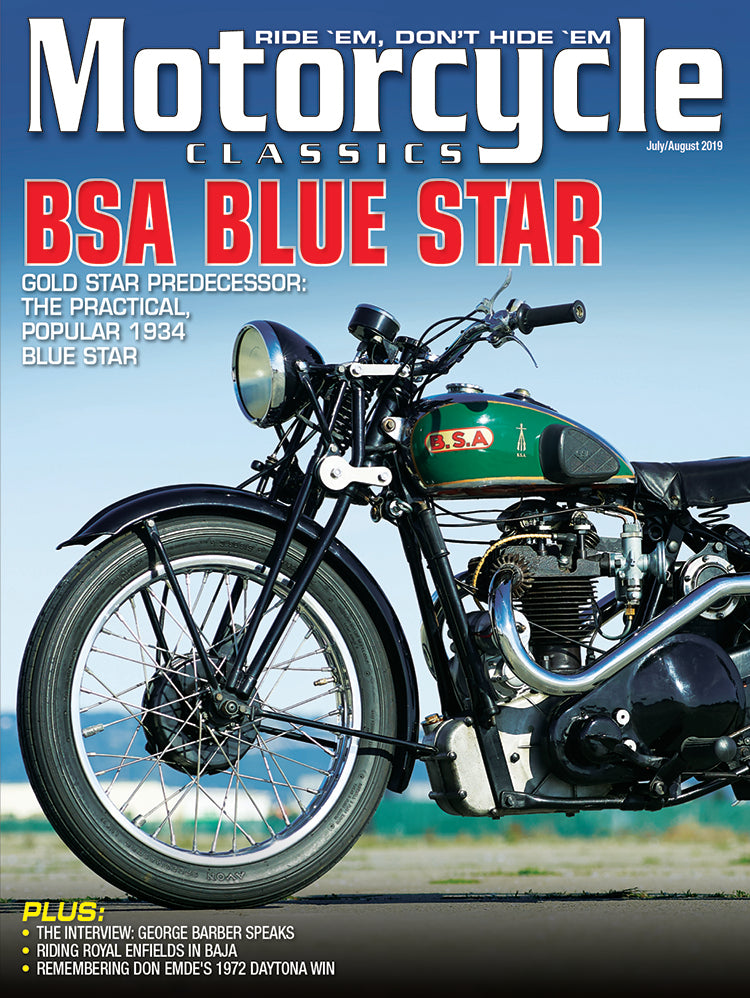 MOTORCYCLE CLASSICS COVER BANNER, JULY/AUGUST 2019