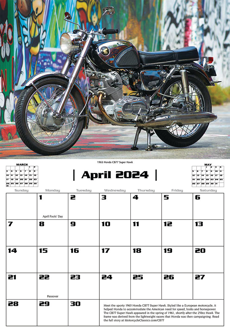 MOTORCYCLE CLASSICS CALENDAR 2024 Motorcycle Classics