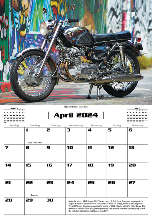 MOTORCYCLE CLASSICS CALENDAR 2024