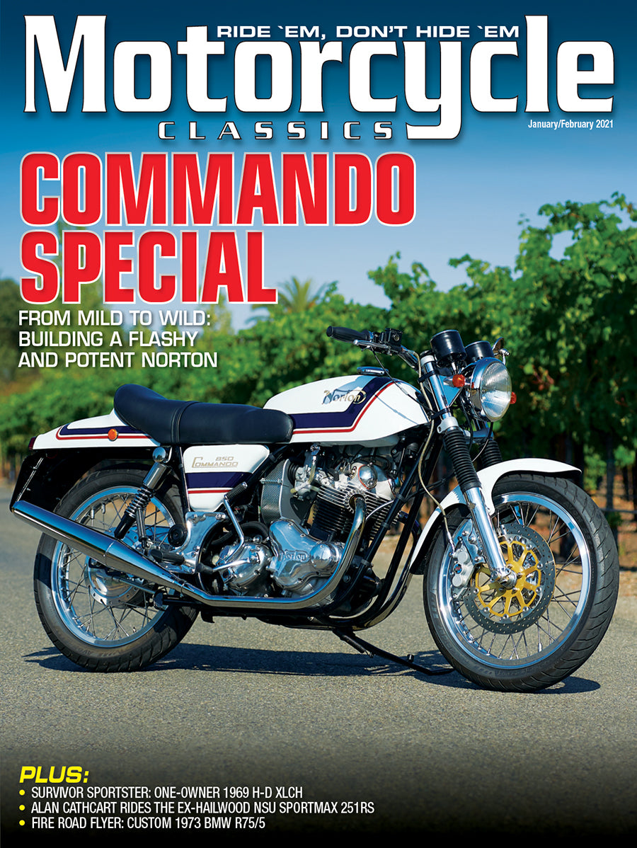 MOTORCYCLE CLASSICS COVER BANNER, JANUARY/FEBRUARY 2021