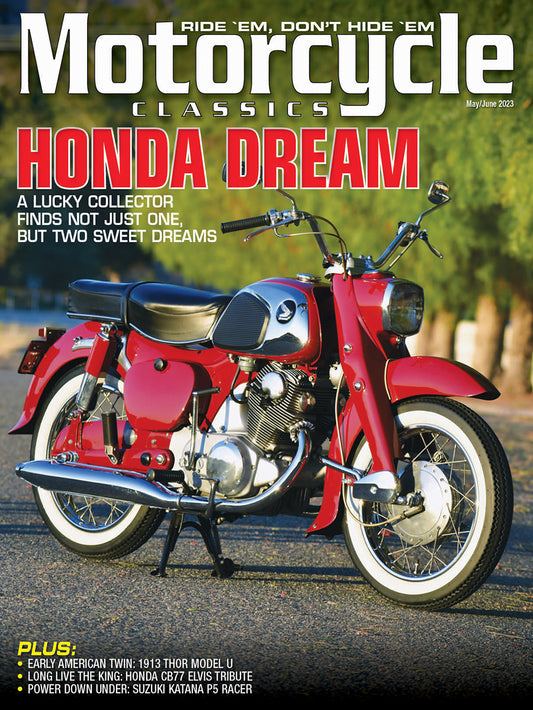 MOTORCYCLE CLASSICS COVER BANNER, MAY/JUNE 2023