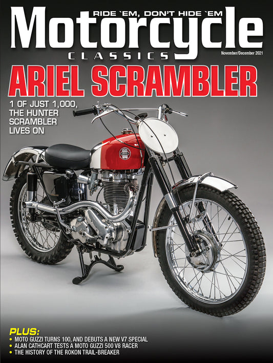 MOTORCYCLE CLASSICS COVER BANNER, NOVEMBER/DECEMBER 2021